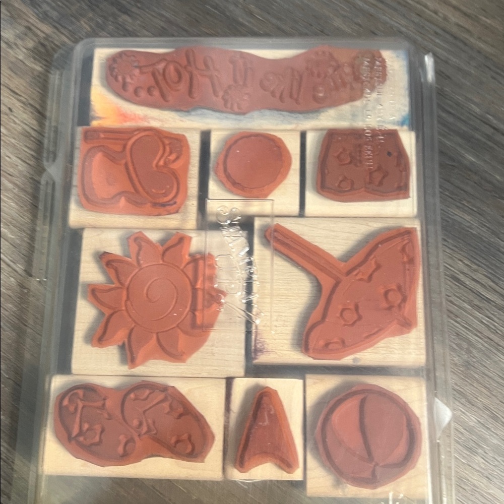 Stampin' Up! Some Like It Hot Wooden Rubber Stamp Set of 9 - Picture 2 of 3